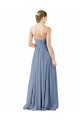 Staubiges Blau A-Linien Chiffon Lange Brautjungfernkleider Websites