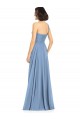 Staubiges Blau A-Linien Eine-Schulter Chiffon Lange Brautjungfernkleider Websites