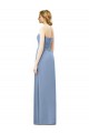 Staubiges Blau A-Linien Trägerlos Chiffon Lange Brautjungfernkleider Websites