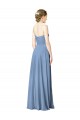 Staubiges Blau A-Linien Trägerlos Chiffon Lange Brautjungfernkleider Websites