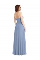 Staubiges Blau A-Linien Trägerlos Chiffon Lange Brautjungfernkleider Websites