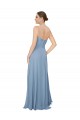 Staubiges Blau A-Linien Trägerlos Chiffon Lange Brautjungfernkleider Websites