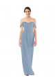 Staubiges Blau Etui Off-Schulter Chiffon Lange Brautjungfernkleider Websites