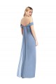 Staubiges Blau Meerjungfrau Off-Schulter Chiffon Lange Brautjungfernkleider Websites