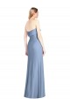 Staubiges Blau Trompete Trägerlos Chiffon Lange Brautjungfernkleider Websites