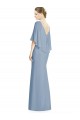 Staubiges Blau Trompete V-Ausschnitt Chiffon Lange Brautjungfernkleider Websites