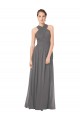 Stormy Silver A-Linien Neckholder Chiffon Lange Brautjungfernkleider Websites