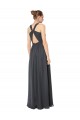 Stormy Silver A-Linien Neckholder Chiffon Lange Brautjungfernkleider Websites