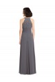Stormy Silver A-Linien Neckholder Chiffon Spitze Lange Brautjungfernkleider Websites