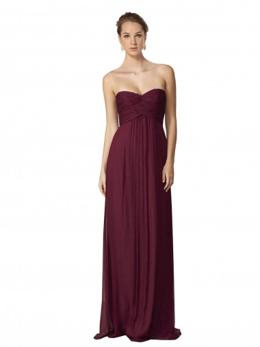 Traube A-Linien Chiffon Lange Brautjungfernkleider Websites