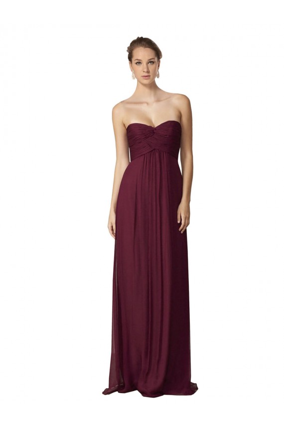 Traube A-Linien Chiffon Lange Brautjungfernkleider Websites