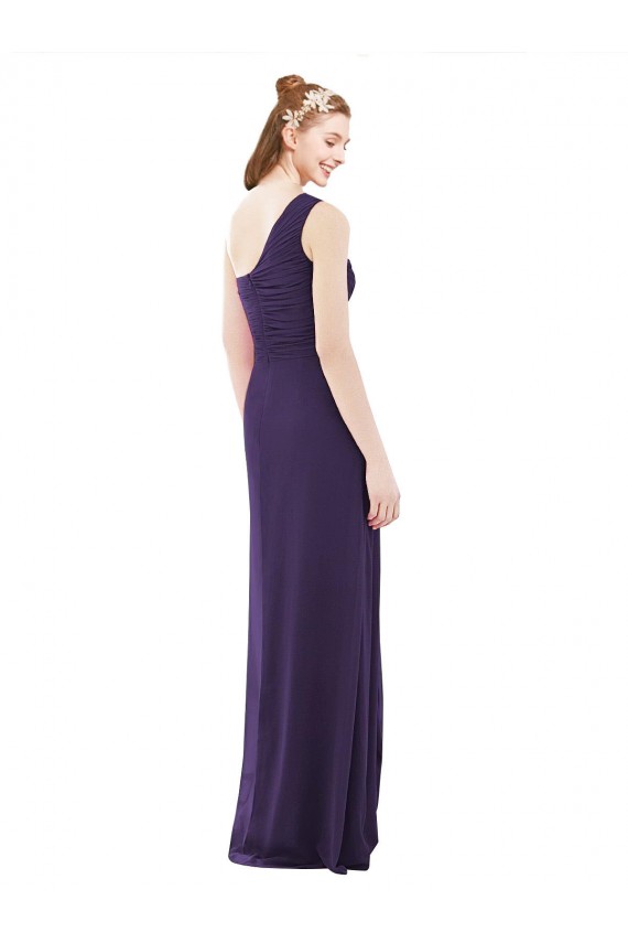 Traube A-Linien Eine-Schulter Chiffon Lange Brautjungfernkleider Websites