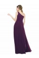 Traube A-Linien Eine-Schulter Chiffon Lange Brautjungfernkleider Websites