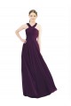 Traube A-Linien Neckholder Chiffon Lange Brautjungfernkleider Websites