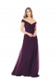 Traube A-Linien Off-Schulter Chiffon Lange Brautjungfernkleider Websites