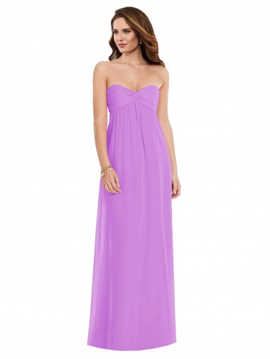 Violett A-Linien Chiffon Lange Brautjungfernkleider Websites
