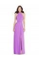 Violett A-Linien Neckholder Chiffon Lange Formale Brautjungfernkleider / Abendkleider Websites