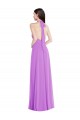 Violett A-Linien Neckholder Chiffon Lange Formale Brautjungfernkleider / Abendkleider Websites