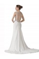 Weiß Etui Kapelle-schleppe Chiffon Strand Brautkleider Websites