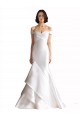 Weiß Meerjungfrau Off-Schulter Kapelle-schleppe Satin Strand Brautkleider Websites