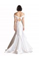 Weiß Meerjungfrau Off-Schulter Kapelle-schleppe Satin Strand Brautkleider Websites