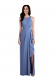 Windsor Blau A-Linien Juwel Ausschnitt Chiffon Lange Brautjungfernkleider Websites