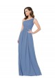 Windsor Blau Etui Eine-Schulter Chiffon Lange Brautjungfernkleider Websites