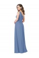 Windsor Blau Etui Eine-Schulter Chiffon Lange Brautjungfernkleider Websites