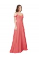 Wüstenrose A-Linien Off-Schulter Chiffon Lange Brautjungfernkleider Websites